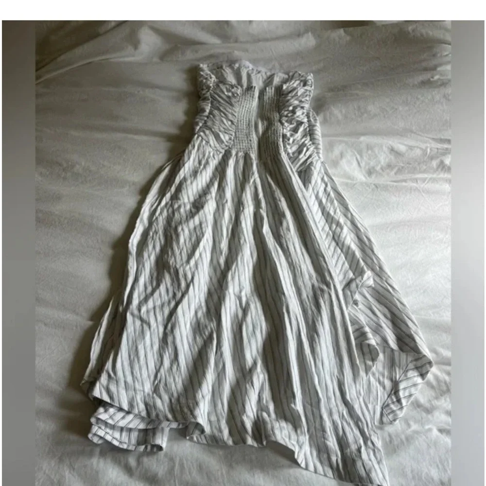 ✅Anthropologie Strapless Hanky-Hem Midi Dress White Black size XL - Picture 8 of 9